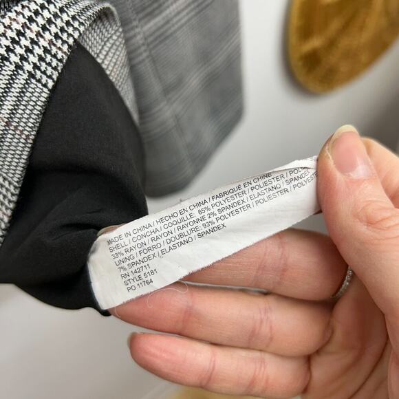 Eloquii Black White Collared Professional Houndstooth Blazer Jacket Plus Size 20 - Picture 7 of 8